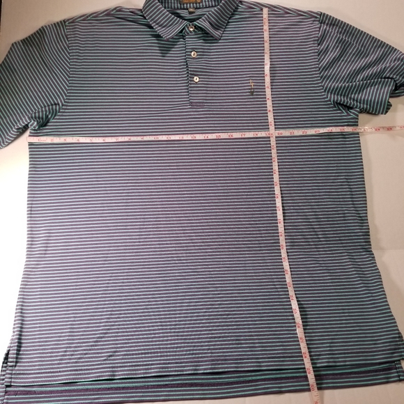 Peter Millar Summer Comfort Golf Polo Size XL Polo Shirt Blue Purple Men Patch - Picture 7 of 9